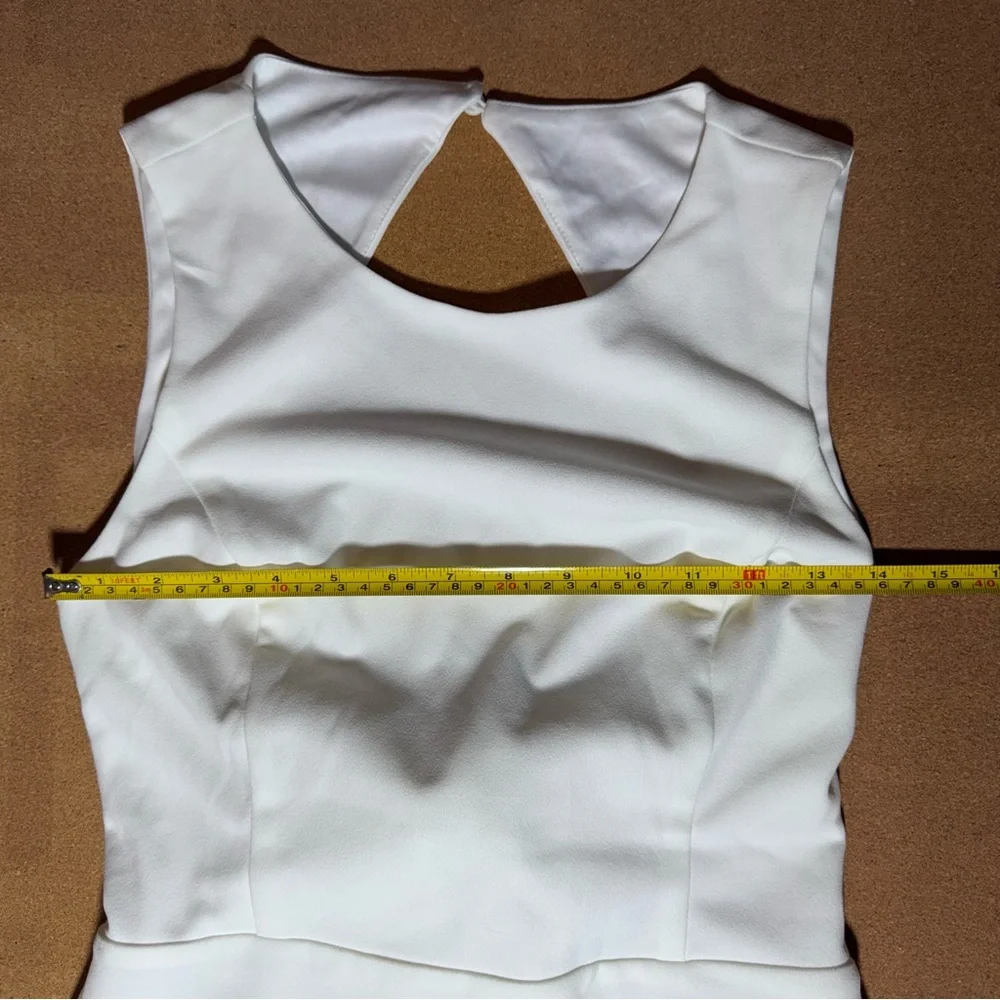 Lulus NWT white mini dress open back bow Soft Girl aesthetic graduation Size L - Picture 4 of 9